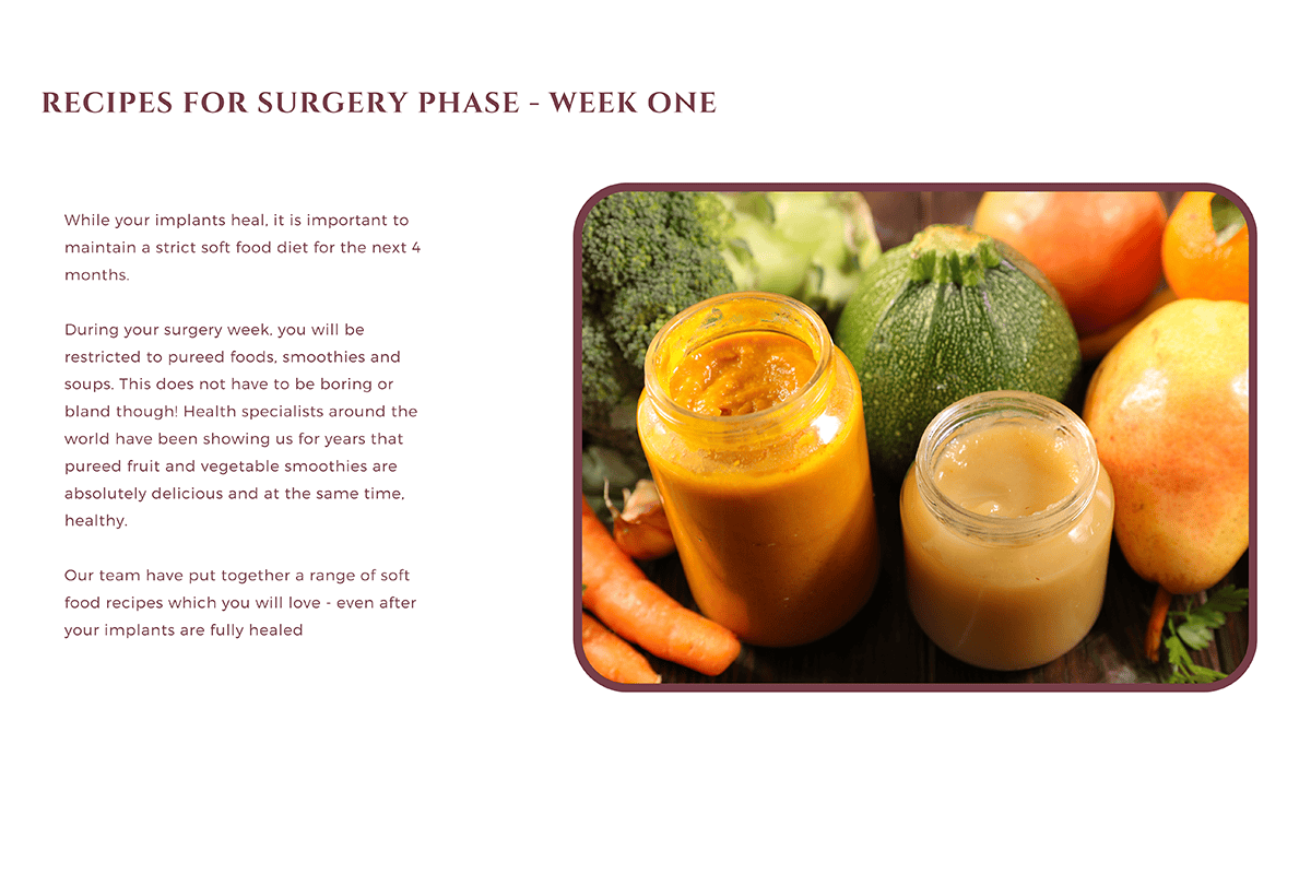 Recipes for dental surgery phase